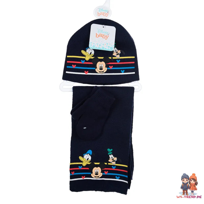 Disney Baby Mickey Maus 3tlg Set Herbst Wintermütze Schal plus Handschuhe - WS-Trend.de Kinder