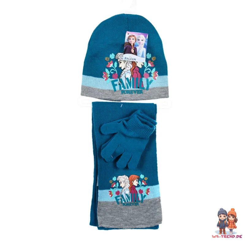 Disney Die Eiskönigin Kinder 3tlg.Set Wintermütze Schal Handschuhe - WS-Trend.de 52-54 Elsa