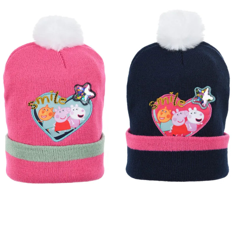 Peppa Wutz Pig Mieze Molly Luzie Locke Kinder Wintermütze Mütze Bommelmütze - WS-Trend.de