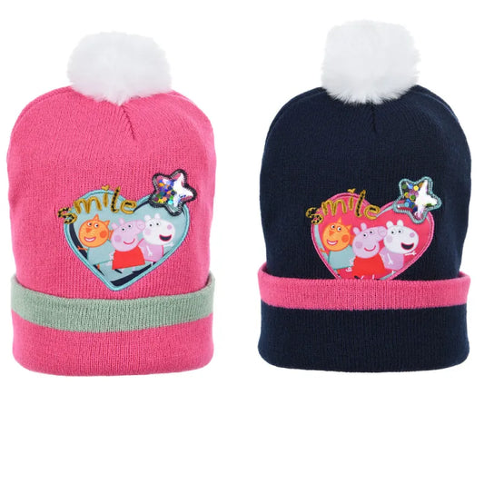 Peppa Wutz Pig Mieze Molly Luzie Locke Kinder Wintermütze Mütze Bommelmütze - WS-Trend.de