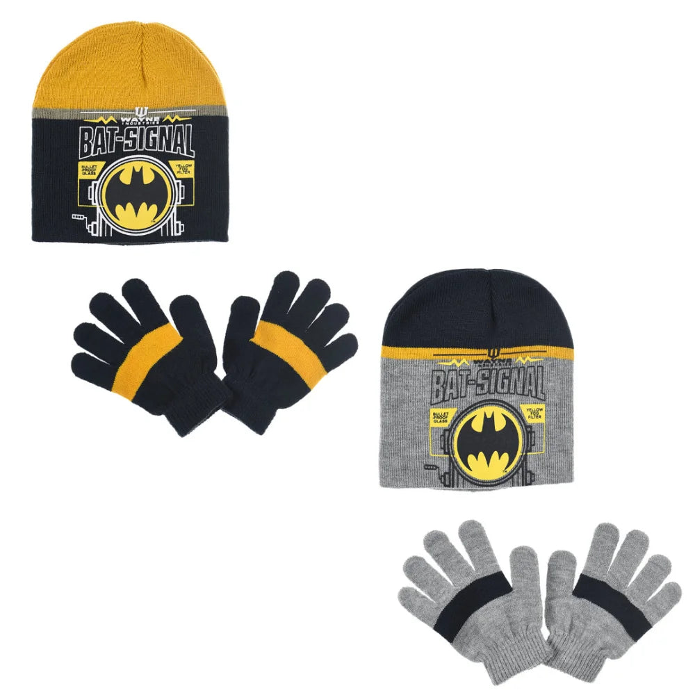 handschuhe batman Batman DC Comics Kinder 2tlg Set Herbst Wintermütze plus Handschuhe Gr. 52 54 – WS-Trend