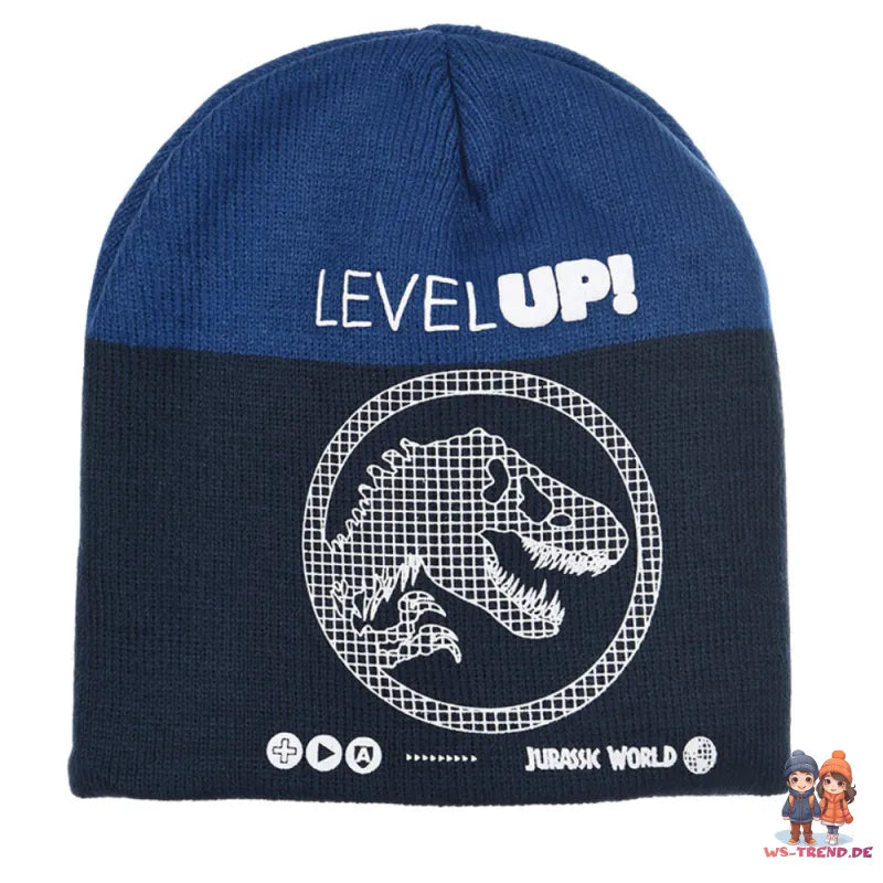 Jurassic World Dinosaurier Dino Kinder Herbst Wintermütze mit Loop Snood - WS-Trend.de 52 54