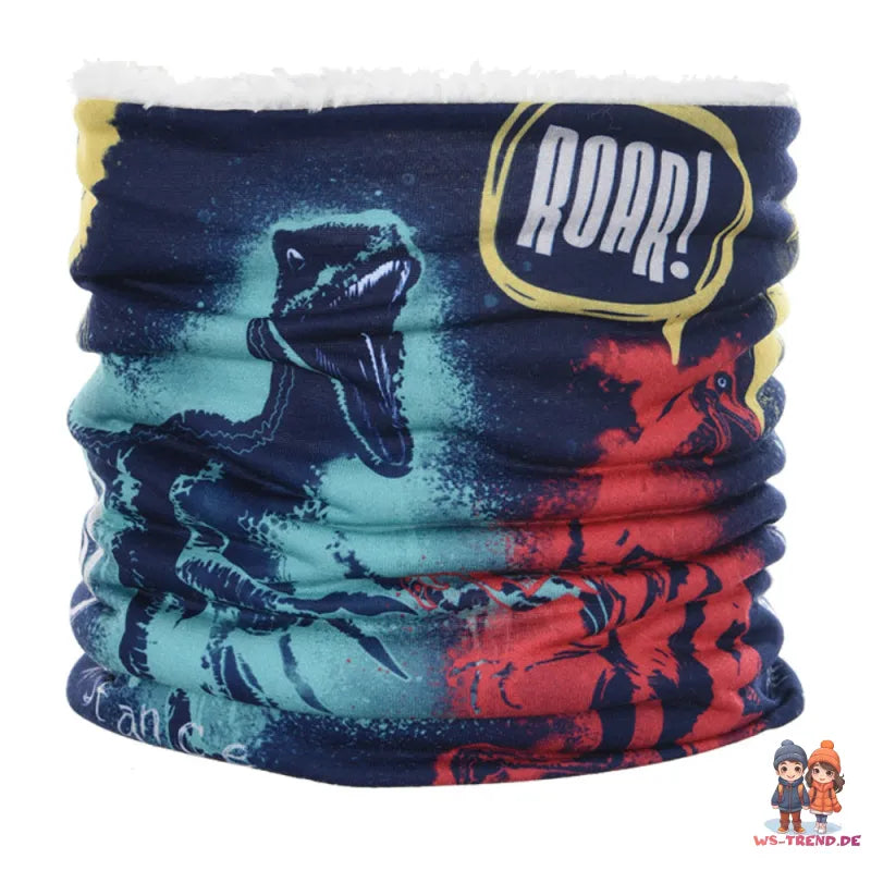 Jurassic World Dinosaurier Dino Kinder Herbst Wintermütze mit Loop Snood - WS-Trend.de 52 54