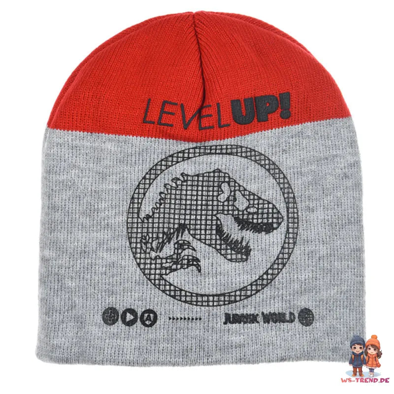 Jurassic World Dinosaurier Dino Kinder Herbst Wintermütze mit Loop Snood - WS-Trend.de 52 54