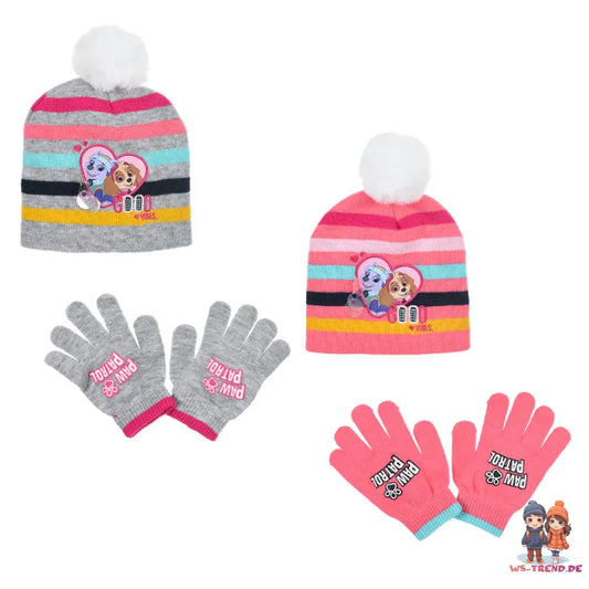 Paw Patrol Skye Everest Kinder Wintermütze plus Handschuhe - WS-Trend.de 52 54 Rosa Blau