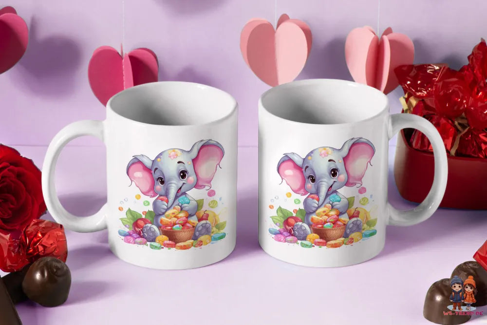 Süßer Elefant Kinder Teetasse Tasse Geschenkidee 330 ml - WS-Trend.de Geschenk