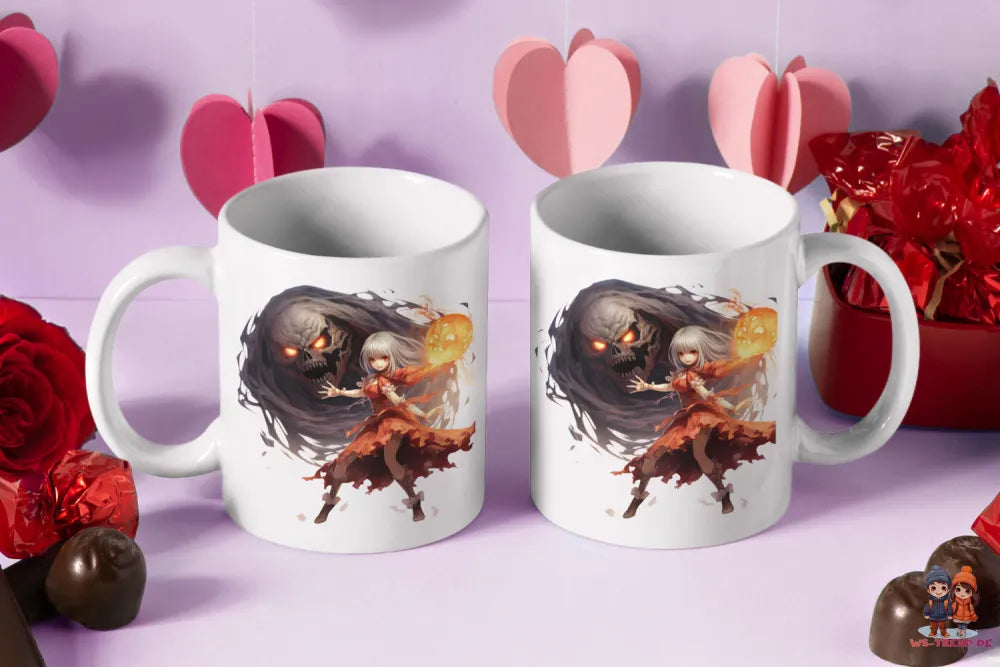 Anime Girl Halloween Kaffeetasse Teetasse Tasse Geschenkidee - WS-Trend.de Geschenk 330 ml