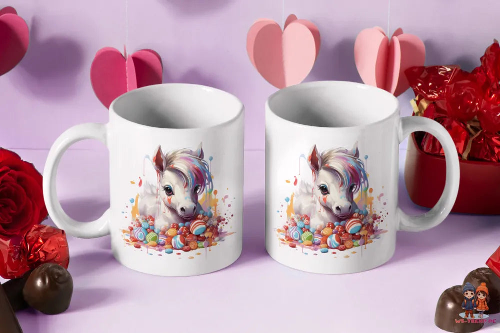 Süße Pferde Kaffeetasse Teetasse Tasse Geschenkidee - WS-Trend.de Geschenk 330 ml