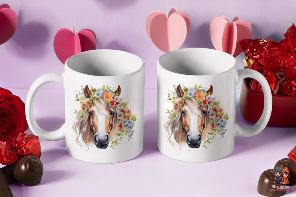 Süße Pferde Kaffeetasse Teetasse Tasse Geschenkidee - WS-Trend.de Geschenk 330 ml