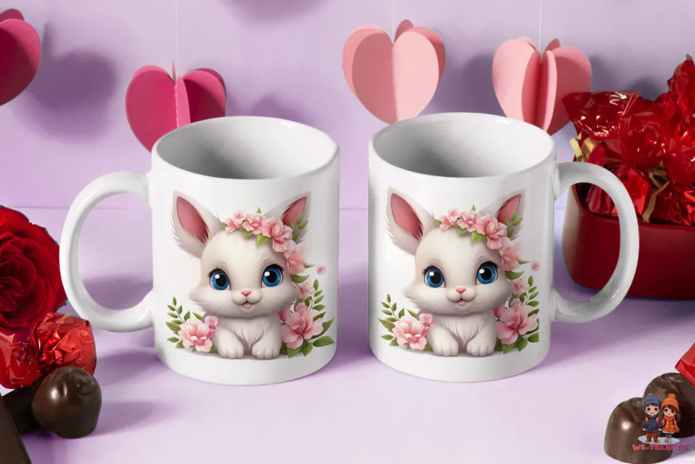 Süßer Hase Häschen Kaffeetasse Teetasse Tasse Geschenkidee - WS-Trend.de Geschenk 330 ml