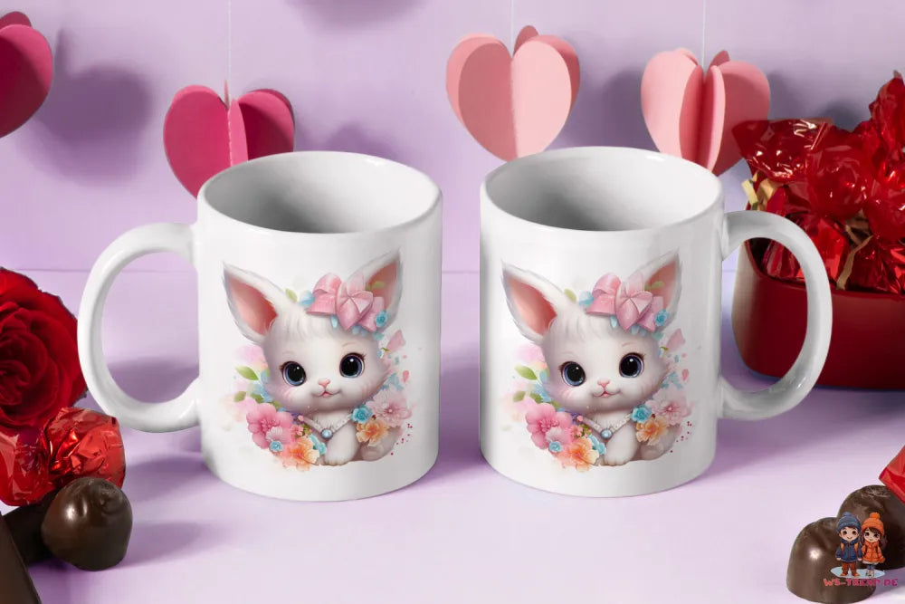 Süßer Hase Häschen Kaffeetasse Teetasse Tasse Geschenkidee - WS-Trend.de Geschenk 330 ml