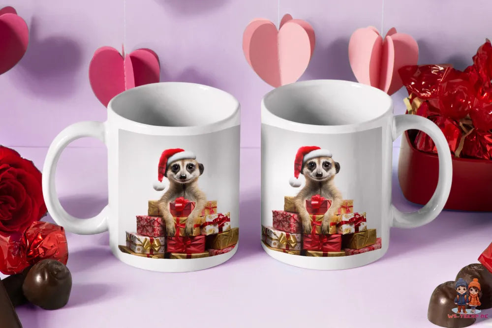 Erdmännchen Geschenke Weihnachten Kaffeetasse Teetasse Tasse Geschenkidee 330 ml - WS-Trend.de
