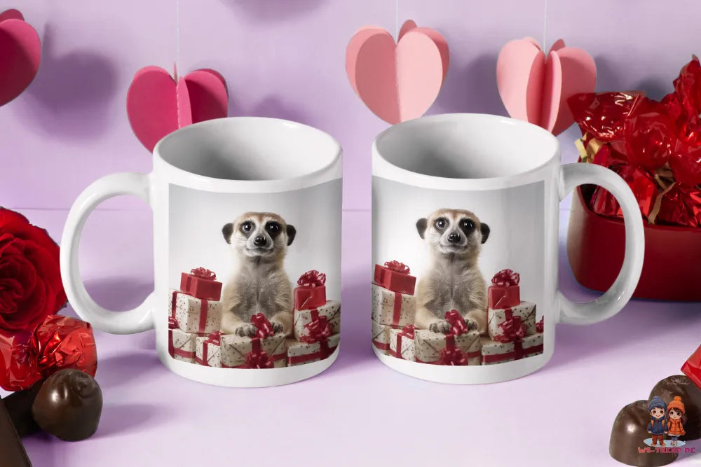 Erdmännchen Geschenke Weihnachten Kaffeetasse Teetasse Tasse Geschenkidee 330 ml - WS-Trend.de