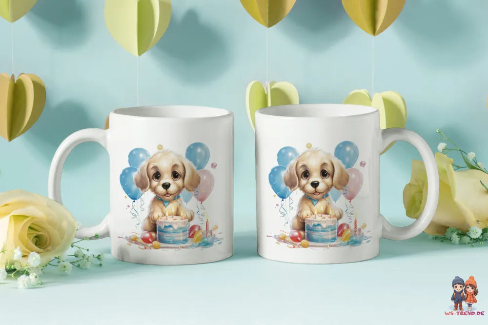 Süßer Hund Hündchen Kinder Teetasse Tasse Geschenkidee 330 ml - WS-Trend.de