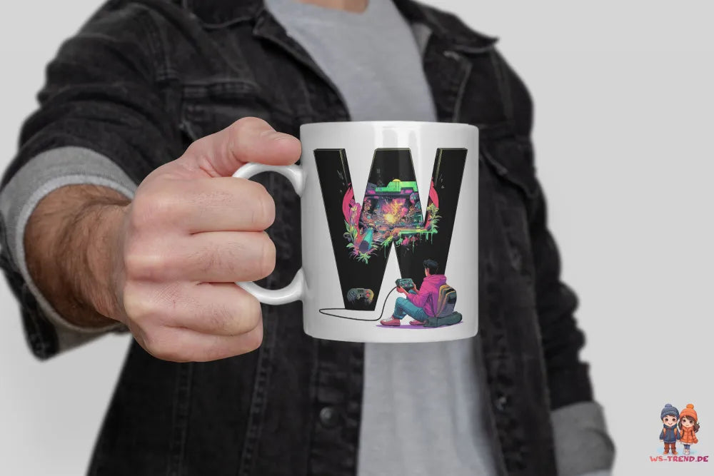 Name A bis Z Gamer Spieler Zocker Kaffeetasse Teetasse Tasse Geschenkidee - WS-Trend.de