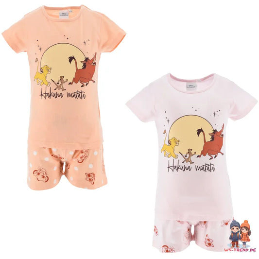 König der Löwen Simba Kinder kurzarm Schlafanzug Pyjama - WS-Trend.de 98 -128 Baumwolle