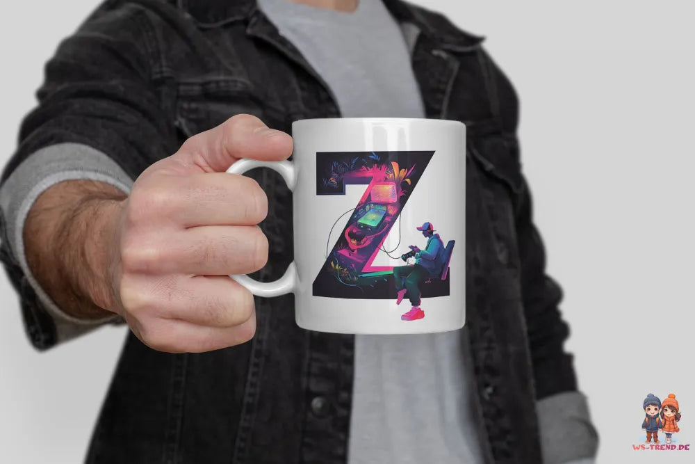 Name A bis Z Gamer Spieler Zocker Kaffeetasse Teetasse Tasse Geschenkidee - WS-Trend.de