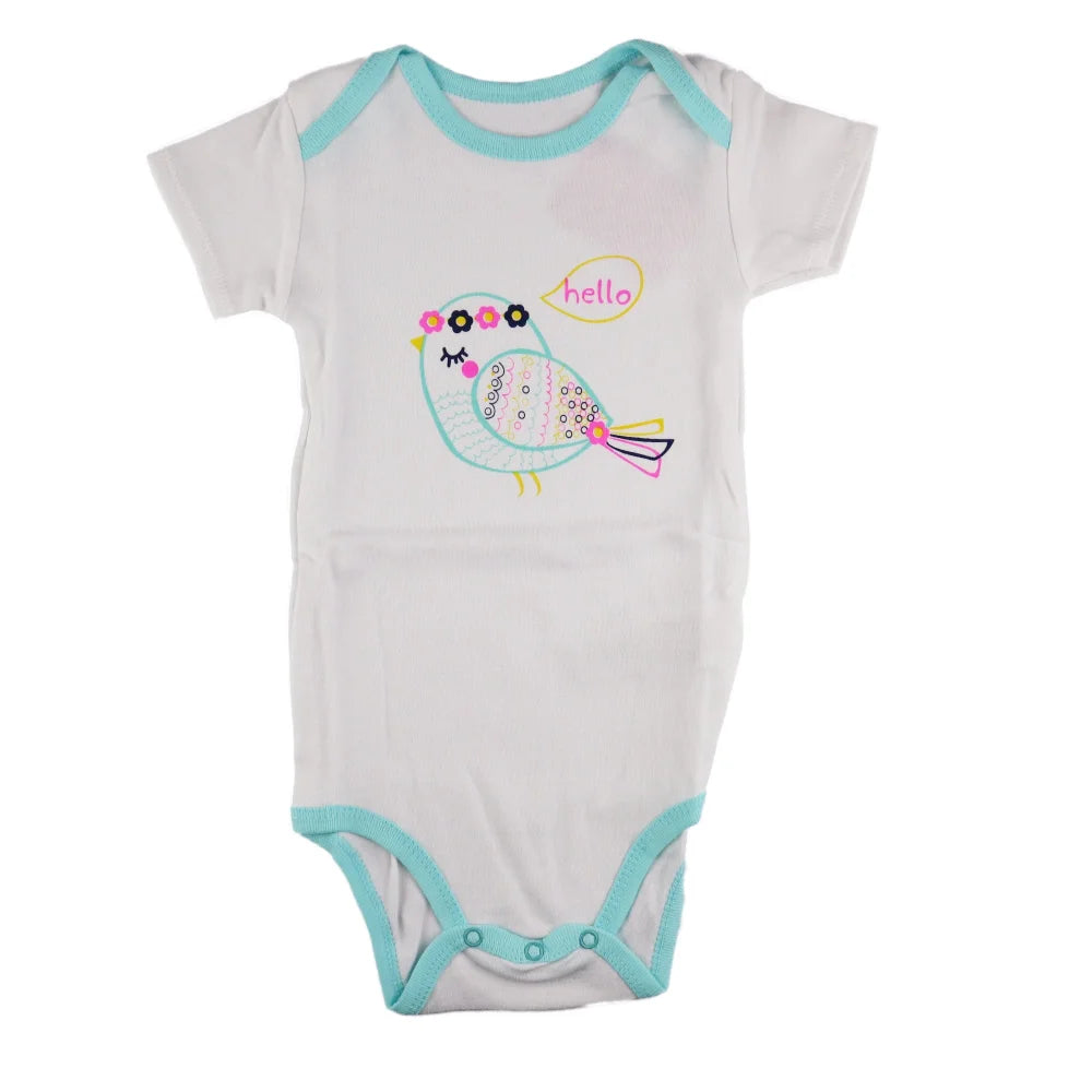 Baby 2er Pack kurzarm Body Strampler - WS-Trend.de Schlafanzug Gr. 68 - 92 Einhorn Vogel