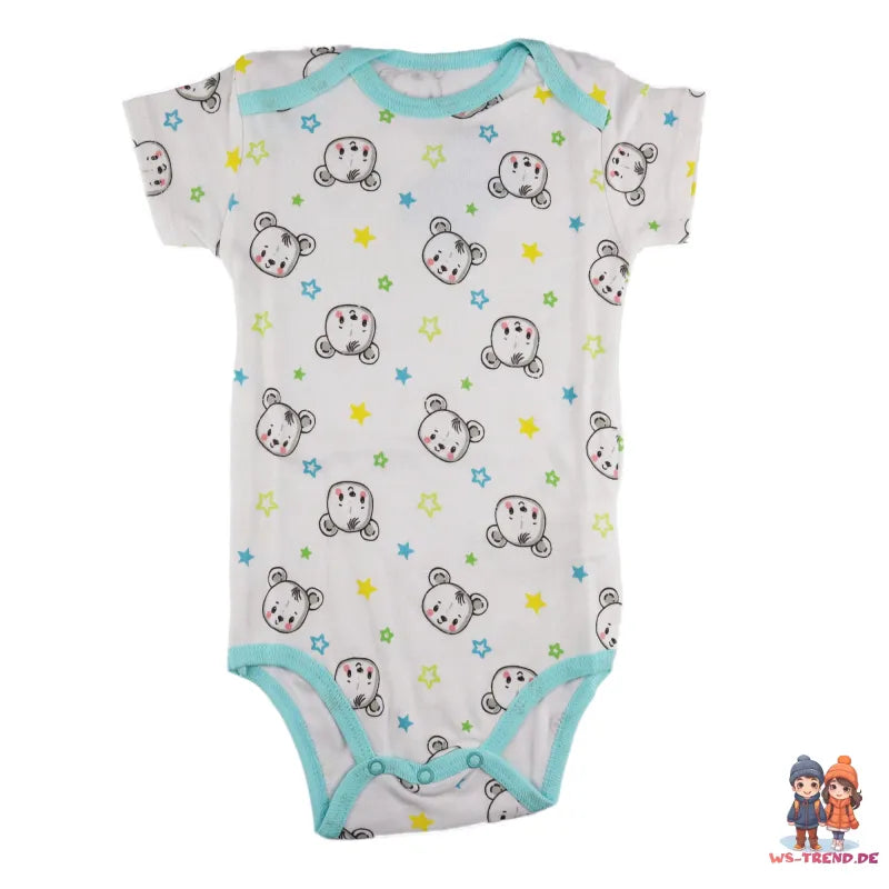 Baby 2er Pack kurzarm Body Strampler Jungen - WS-Trend.de Schlafanzug Gr. 68 - 92 kleiner Hai Bärchen