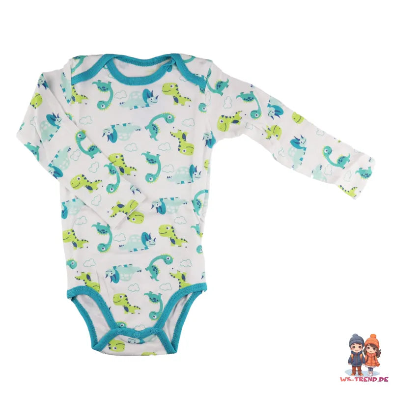 Baby 2er Pack langarm Jungen Body Strampler - WS-Trend.de Schlafanzug Gr. 62 bis 92 Dinos Bärchen