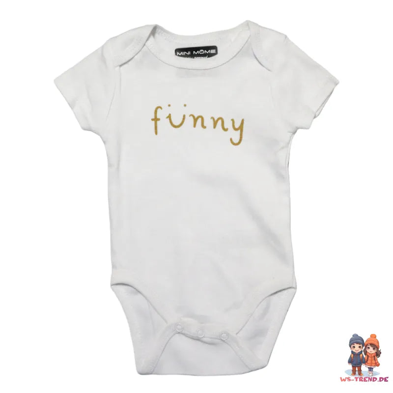 Funny Baby 4 tlg Set Body Strampler Lätzchen Mütze - WS-Trend.de Gr. 56 - 74 100% Baumwolle