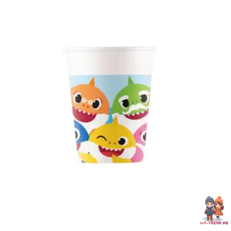 Baby Shark Geburtstag Deko Set 36tlg.Geschirr Partyset - WS-Trend.de Kinder Kindergeburtstag