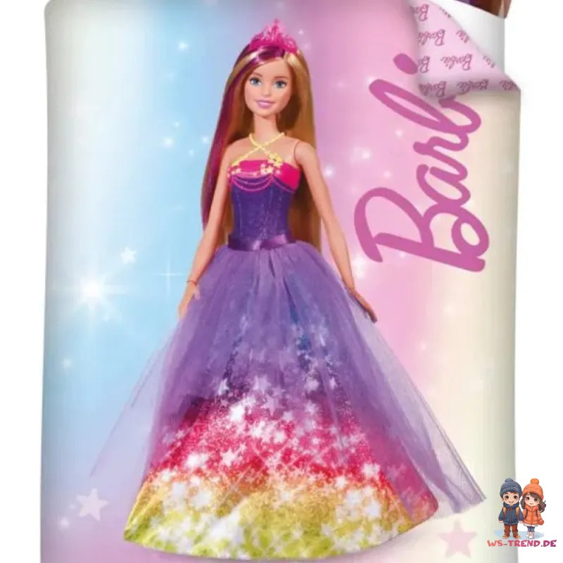 Barbie Glam Baby Bettwäsche 2tlg Set 100x135 40x60 cm 100% Baumwolle - WS-Trend.de