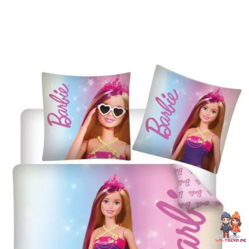 Barbie Glam Baby Bettwäsche 2tlg Set 100x135 40x60 cm 100% Baumwolle - WS-Trend.de