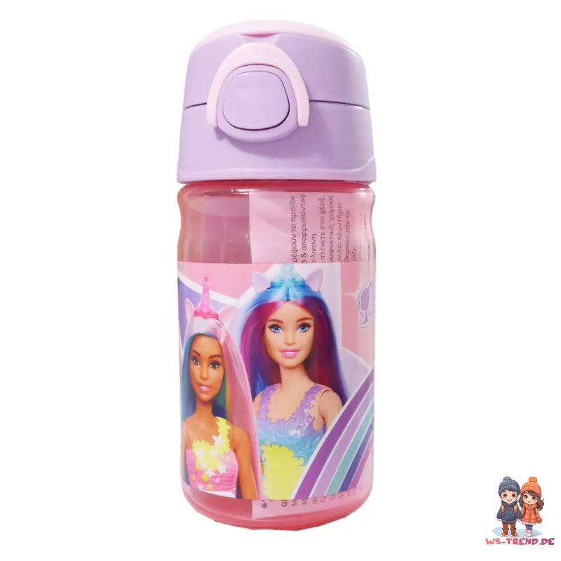 Barbie Kinder Sport Wasserflasche Trinkflasche Flasche Trinkhalm Griff 350 ml - WS-Trend.de