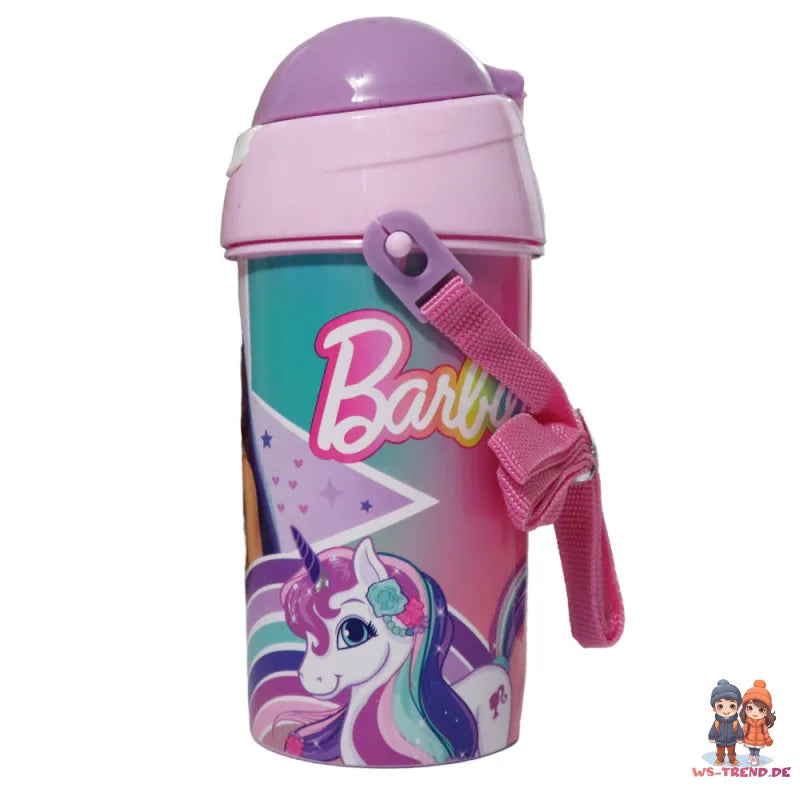 Barbie Kinder Sport Wasserflasche Trinkflasche Flasche Trinkhalm Griff 500 ml - WS-Trend.de