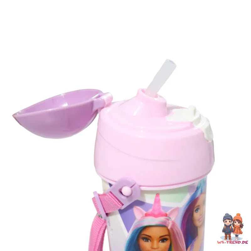 Barbie Kinder Sport Wasserflasche Trinkflasche Flasche Trinkhalm Griff 500 ml - WS-Trend.de