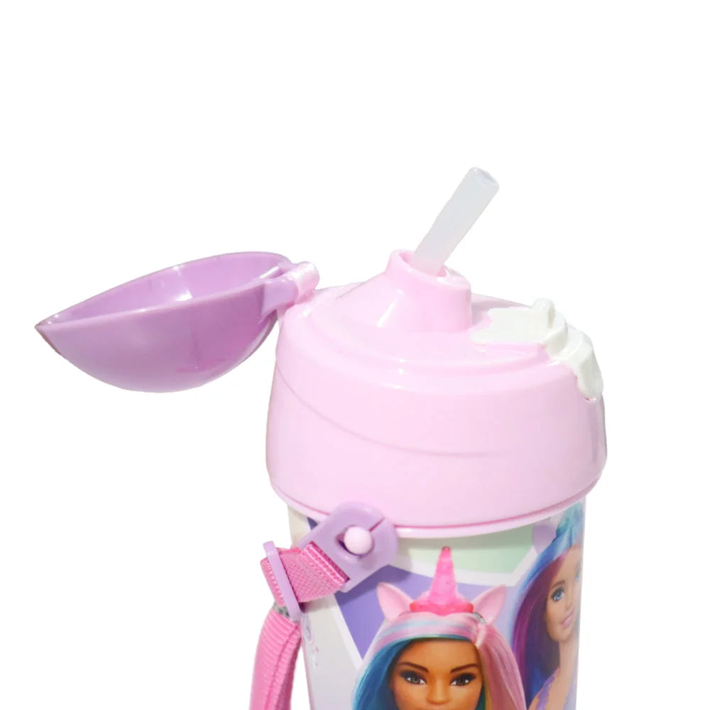 Barbie Kinder Sport Wasserflasche Trinkflasche Flasche Trinkhalm Griff 500 ml - WS-Trend.de