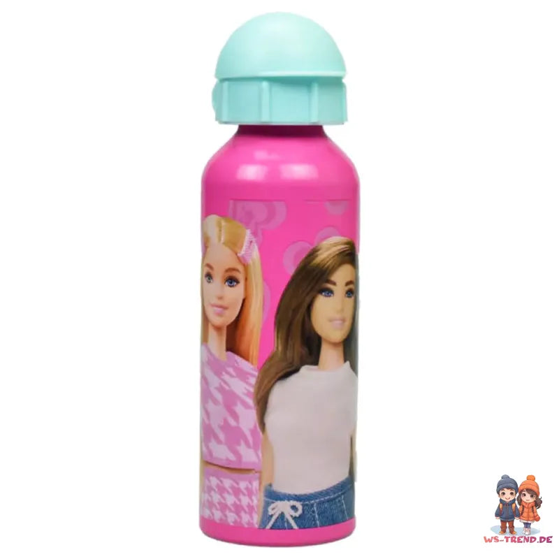 Barbie and Friends 4 tlg Kinder Set Brotdose Aluminium Trinkflasche Besteck - WS-Trend.de