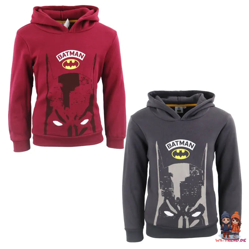 DC Comics Batman Kinder Hoodie Kapuzenpullover - WS-Trend.de Pulli 104-140 Schwarz Rot