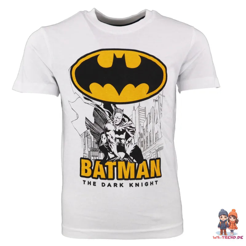 DC Comics BATMAN Kinder kurzarm Pyjama - WS-Trend.de Batman kurz Schlafanzug 104 bis 134 Weiß Grau