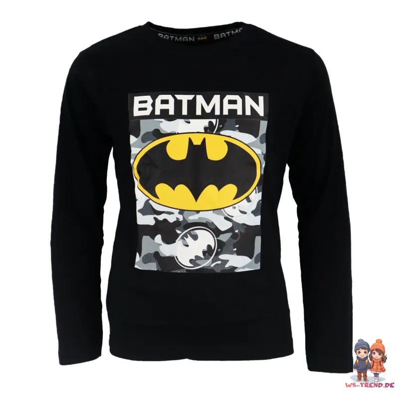 DC Comics Classic Batman Kinder langarm Pyjama Schlafanzug - WS-Trend.de Jungen lang 134 - 164 Schwarz Grau