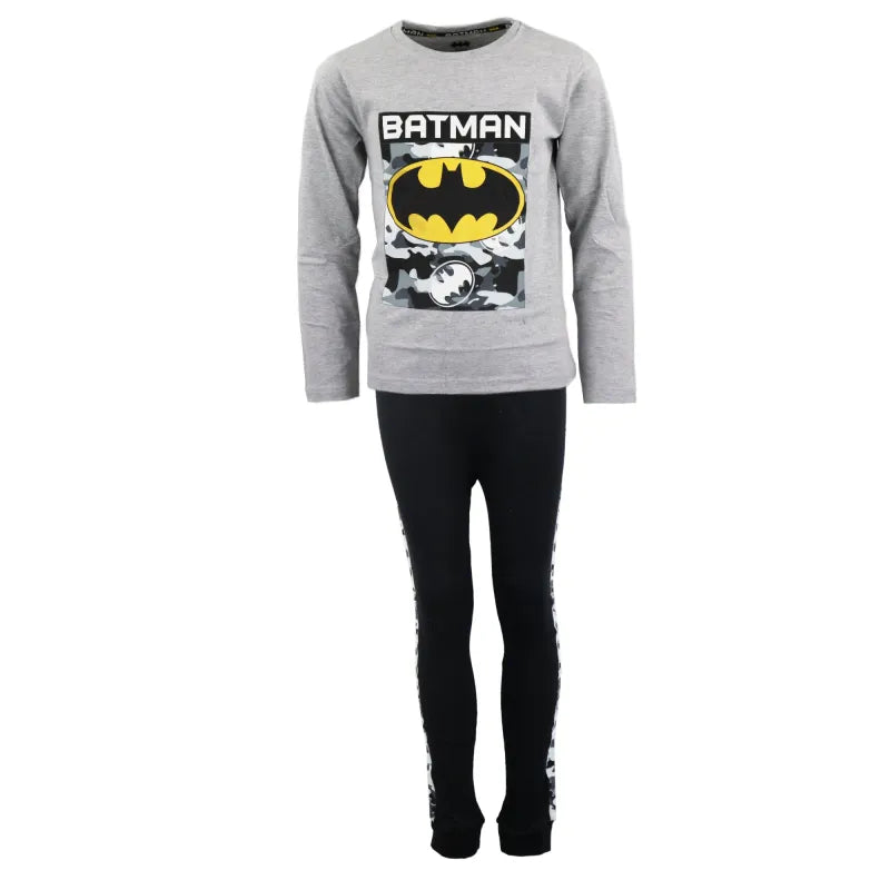 DC Comics Classic Batman Kinder langarm Pyjama Schlafanzug - WS-Trend.de Jungen lang 134 - 164 Schwarz Grau