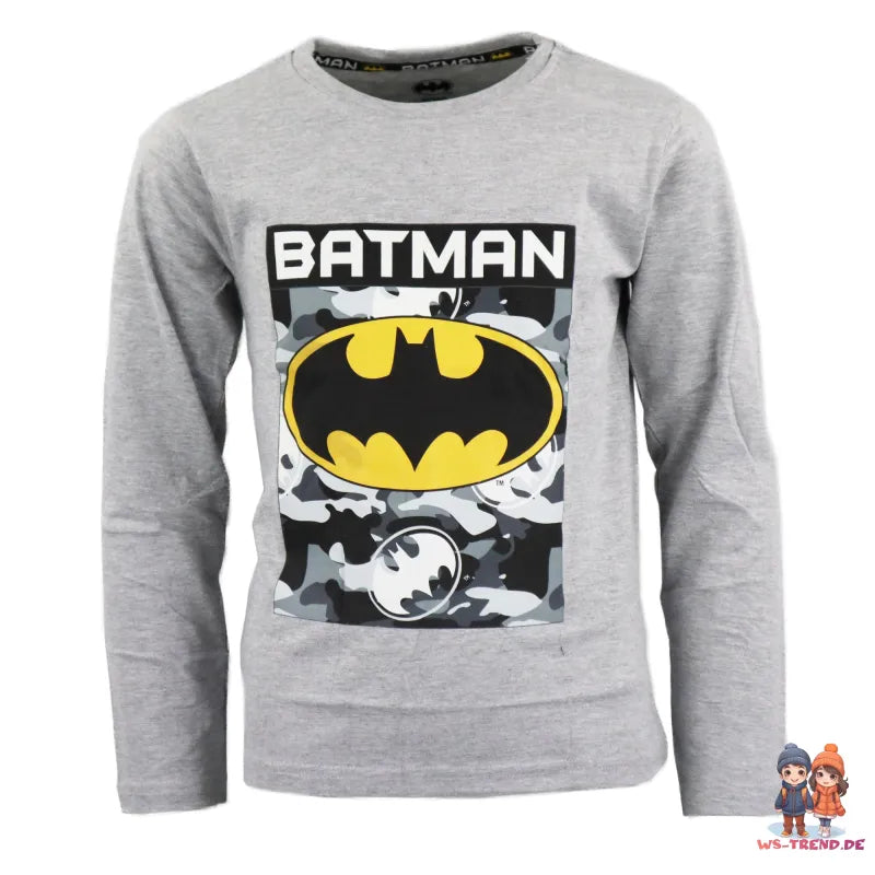 DC Comics Classic Batman Kinder langarm Pyjama Schlafanzug - WS-Trend.de Jungen lang 134 - 164 Schwarz Grau
