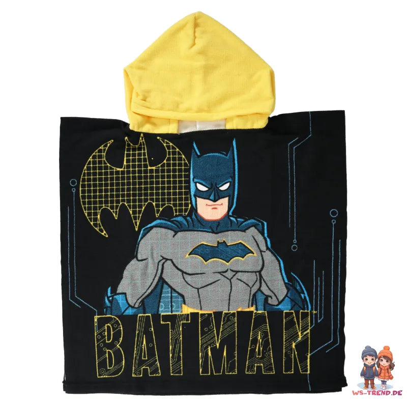 DC Comic Batman Kinder Jungen Mikrofaser Poncho Badeponcho - WS-Trend.de 55x55 cm