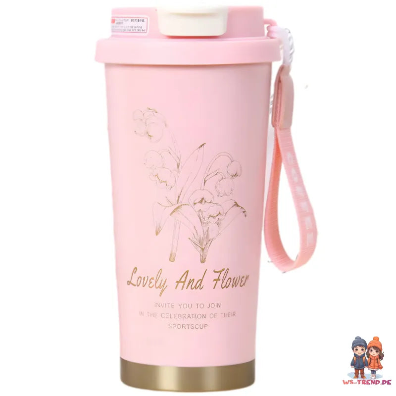 Lovely and Flower Isolierter Kaffeebecher Thermobecher Becher To-Go 550 ml - WS-Trend.de