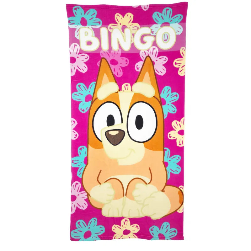 Kinderserie Bluey Bingo Kinder Strandtuch Handtuch Badetuch 70 x 140 cm WS Trend.de