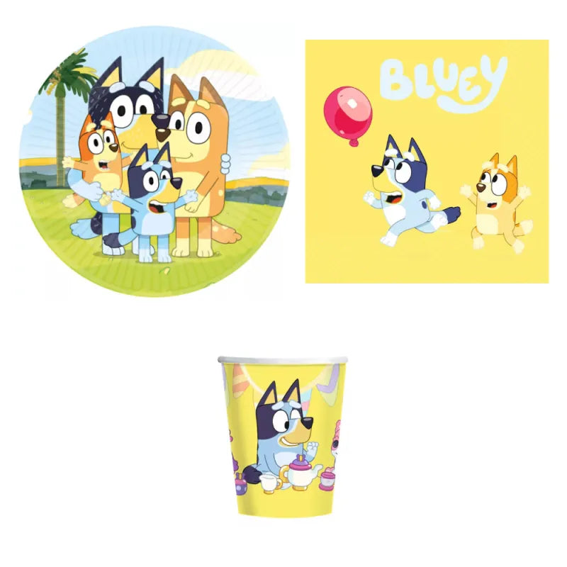 Bluey Bingo Kinder Geburtstag Deko Set 32tlg. Geschirr Partyset WS Trend.de