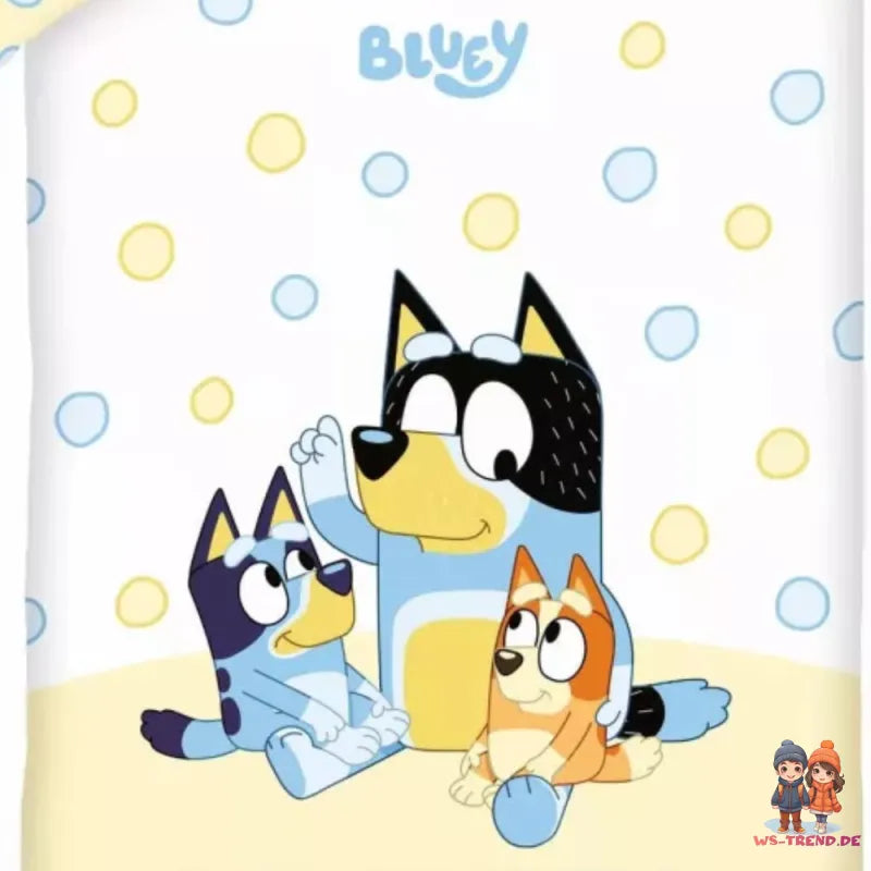 Bluey und Bingo Baby Bettwäsche 2tlg. Set 100x135 40x60 cm 100% Baumwolle - WS-Trend.de