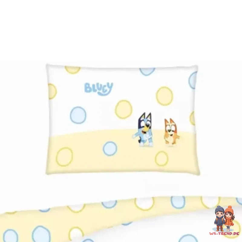 Bluey und Bingo Baby Bettwäsche 2tlg. Set 100x135 40x60 cm 100% Baumwolle - WS-Trend.de