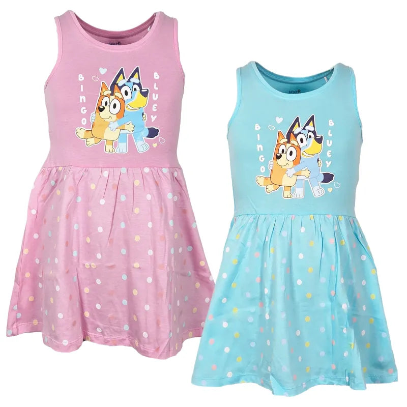 Bluey Bingo Kinder Mädchen kurzarm Kleid Sommerkleid WS Trend.de 92 116 Baumwolle