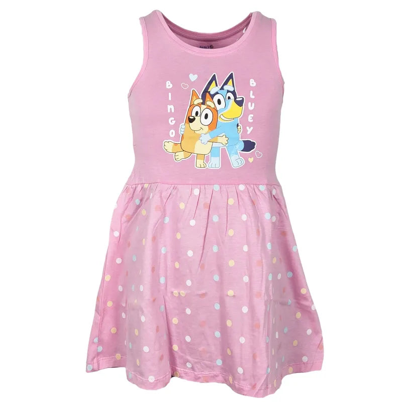 Bluey Bingo Kinder Mädchen kurzarm Kleid Sommerkleid WS Trend.de 92 116 Baumwolle