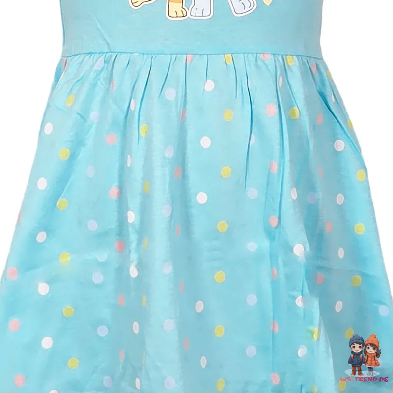 Bluey Bingo Kinder Mädchen kurzarm Kleid Sommerkleid WS Trend.de 92 116 Baumwolle