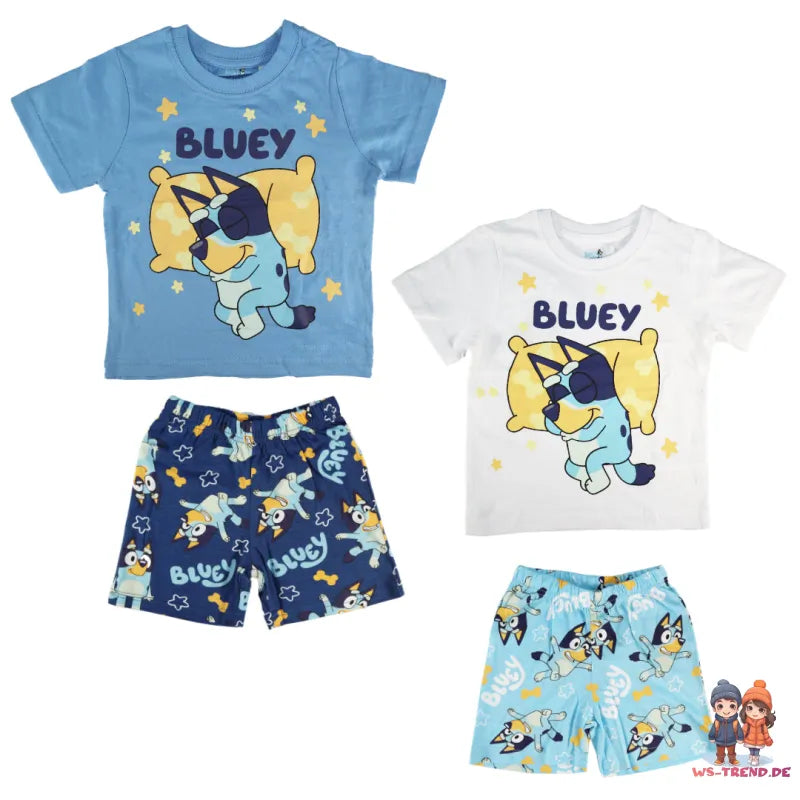 Bluey Jungen Kinder Pyjama Schlafanzug Shirt Shorts - WS-Trend.de Gr. 92 bis 116 Baumwolle