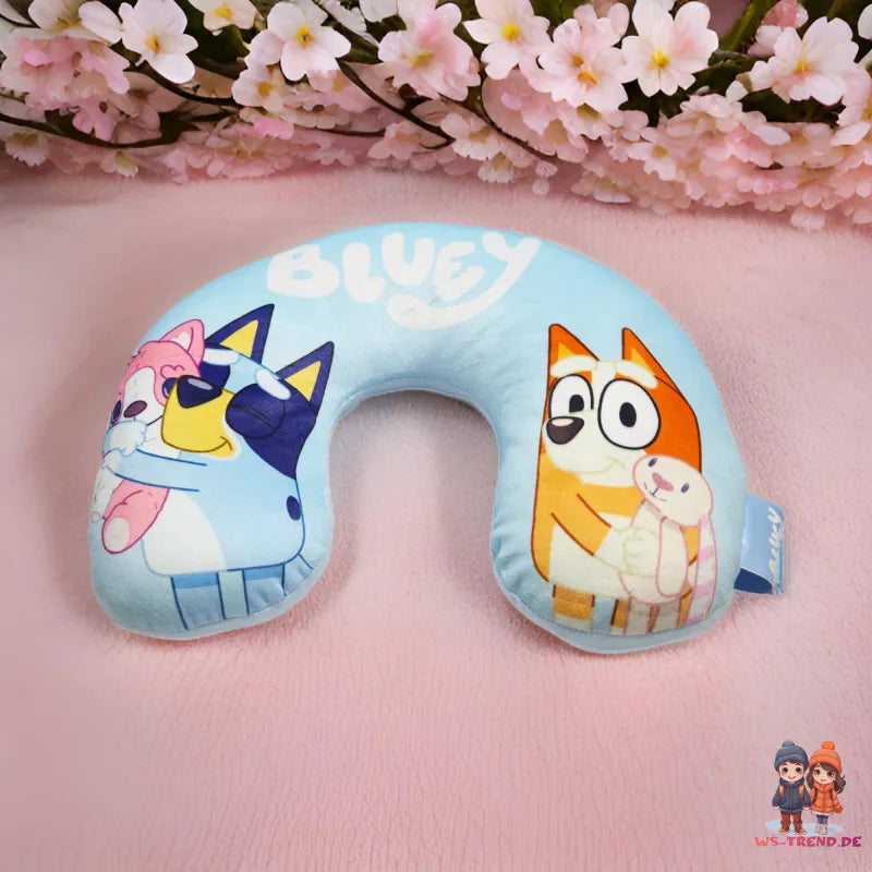 Bluey und Bingo Kinder Reisekissen Nackenkissen Auto Flugzeug WS Trend.de