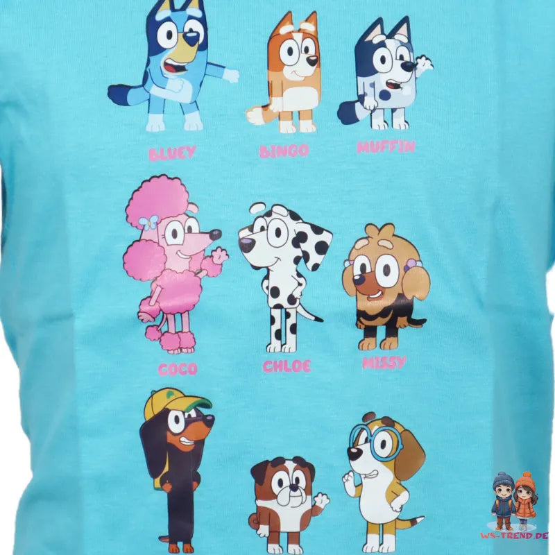 Bluey Bingo Kinder Mädchen kurzarm T-Shirt Shirt - WS-Trend.de Größe 92 bis 116 Baumwolle